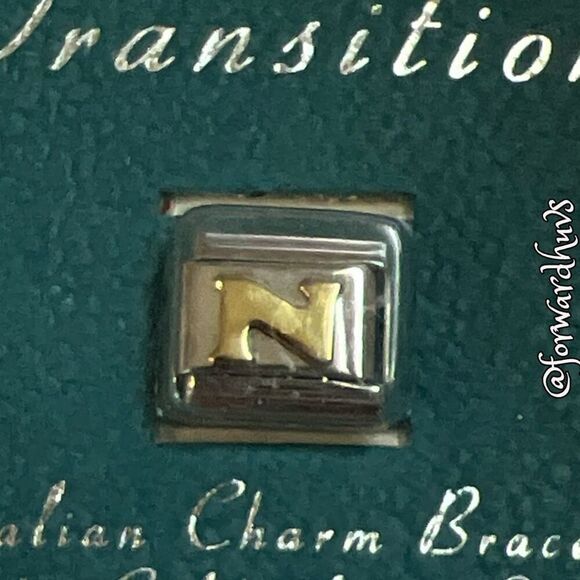 Bundle Sale 3 for $15 | Transitions Italian “N” Charm 24 Kt Gold Plated - Picture 4 of 8